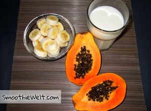 Bananen Papaya Hafermilch - Smoothie